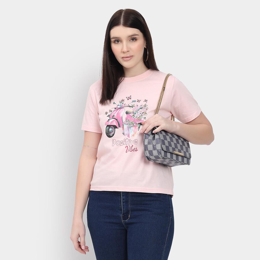 Ladies' Round Neck T-Shirt , Light Pink, large image number null