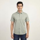 Men's Green 100% Cotton Classic Casual Shirt, हल्का हरा, small