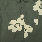 Boys Olive Green Cotton Floral Regular Fit Casual Shirt, Olive, small