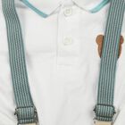 Infants' Teal Polo Neck Embroidered Baba Suit, Teal Blue, small