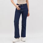 Women's Dark Indigo Blue Bootcut High-Rise Jeans, Dark Blue, small