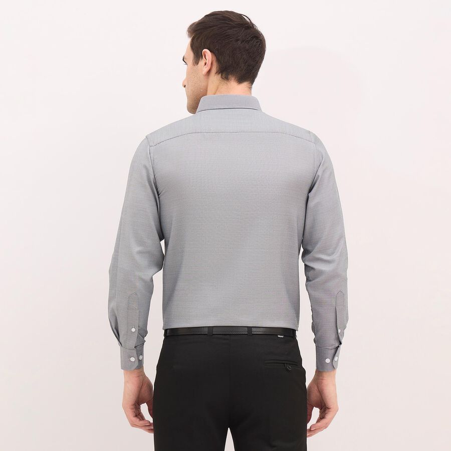 Men's Deep Grey Regular Collar Formal Shirt, Dark Grey, large image number null