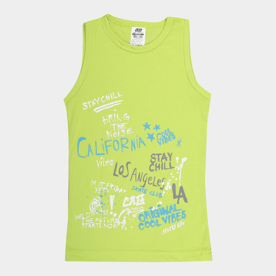 Boys Round Neck T-Shirt, Light Green, large image number null