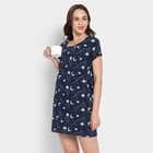 Ladies' 100% Cotton Nighty, नेवी ब्लू, small image number null