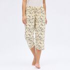Ladies' Cream Slim Fit Flared Capri, Off White, small image number null