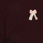 Girls' Maroon Mock Neck Ruffle Detail T-Shirt, Wine, small