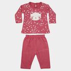Infants Purple Cotton Round Neck Lounge Set Hipster Set, Purple, small