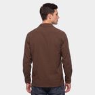 Men's Brown Cotton Casual Shirt, Brown, small
