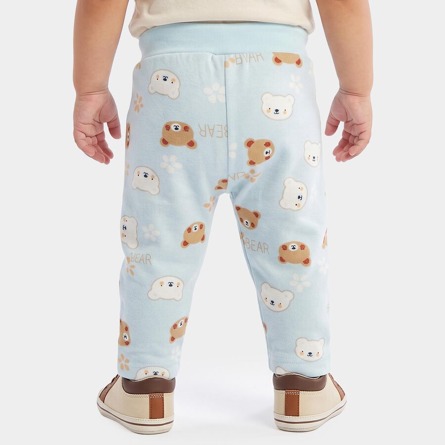 Infants' Light Blue Straight Fit Teddy Printed Pyjama, Light Blue, large