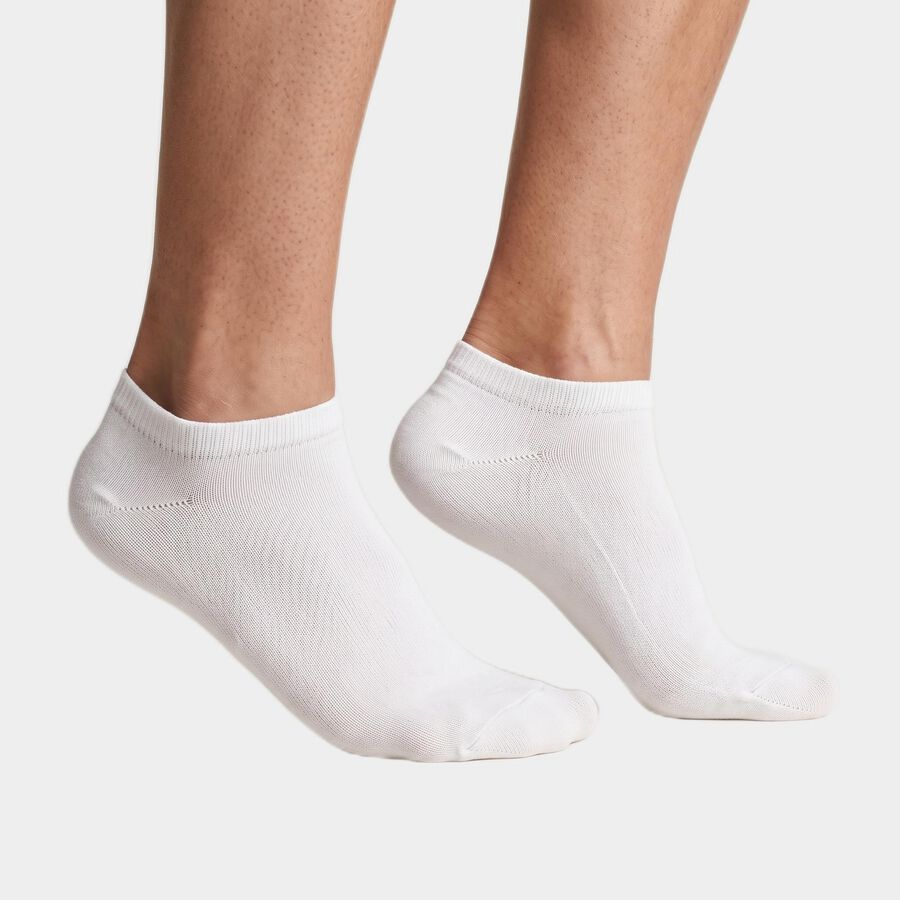 Men's Ankle Length Pack of 3 Socks ( Grey, White, Black ), मिश्रित हल्का ग्रे, large