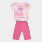 Girls' 100% Cotton Capri Set , गुलाबी, small image number null