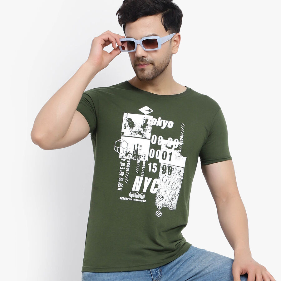 राउन्ड नेक टी-शर्ट, ओलिव, large image number null