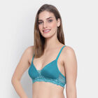Half Lace Padded Bra, टील ब्लू, small image number null