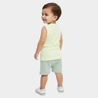 Infants' Green 100% Cotton Polo Neck Printed Baba Suit, Light Green, small