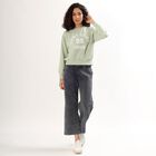 Women's Light Sage Green Crew Neck Casual Sweatshirt, Light Green, small image number null
