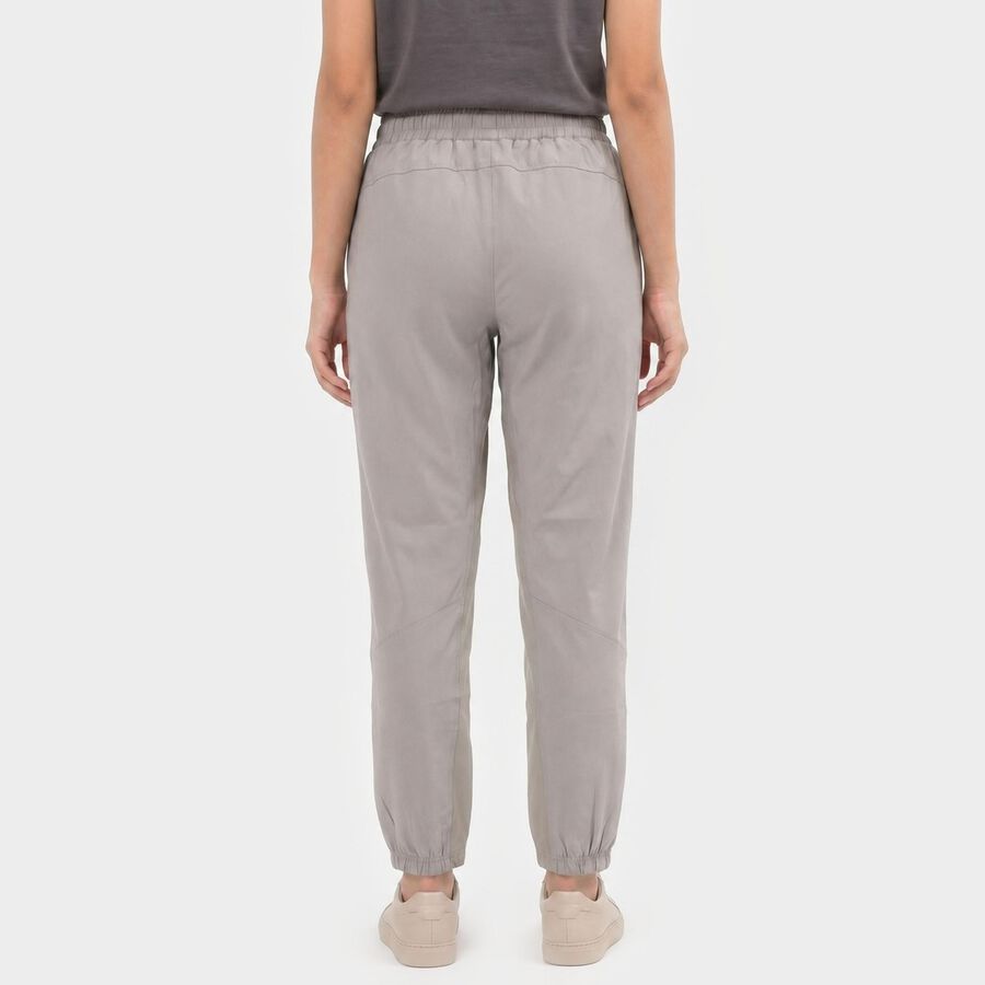 Women's Grey Jogger Fit Solid Track Pants, हल्का ग्रे, large