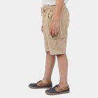 Boys Beige Regular Fit Cargo Bermuda Shorts, Beige, small
