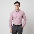 Men's Pink Button-Down Collar Slim Fit Formal Shirt, गुलाबी, small