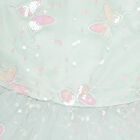 Girls' Soft Mint Green Butterfly Sequin Party Wear Frock, Light Green, small image number null