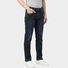Men's Blue Slim Fit Solid Jeans, Dark Blue, small