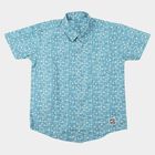 Boys Light Blue Floral Regular Fit Casual Shirt, Light Blue, small
