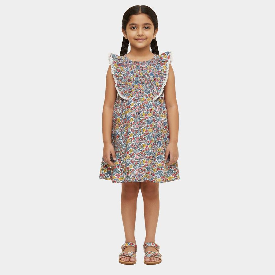 Girls' Frock, हल्का गुलाबी, large