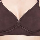 Half Lace Non-Padded Bra, Brown, small image number null