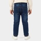 Boys' Blue Straight Fit Washed Jeans, Dark Blue, small