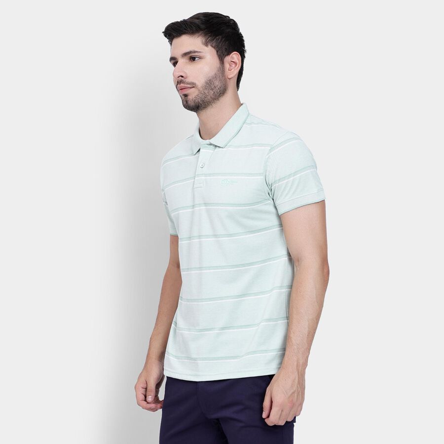 Men's Collared Half Sleeves T-Shirt , हल्का हरा, large image number null