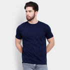 Solid Round Neck T-Shirt, Navy Blue, small image number null
