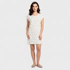 Women's White Round Neck T-Shirt Style Nighty, White, small
