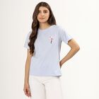 Ladies' 100% Cotton Round Neck T-Shirt , Light Blue, small image number null