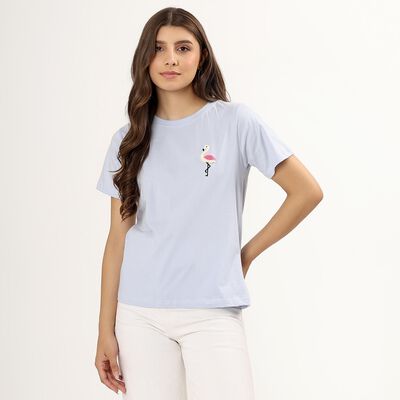 Ladies' 100% Cotton Round Neck T-Shirt 