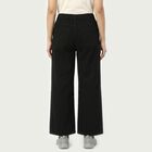 Women's Black Wide Leg Solid Jeans, Black, small