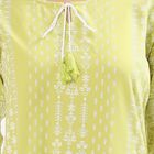 Ladies' Light Lime Green Round Neck Printed Kurta, Light Green, small