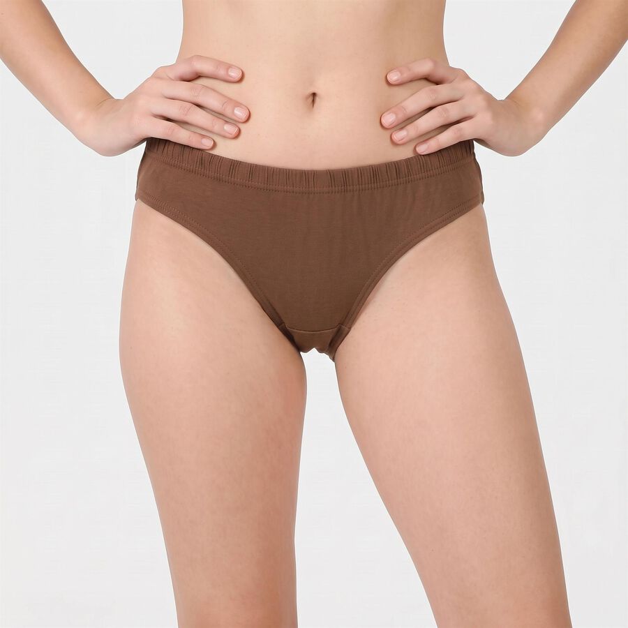 Women's Brown Regular Fit Panty, भूरा, large