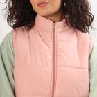 Women's Soft Pink High Neck Casual Jacket, Light Pink, small image number null