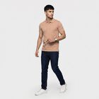 Men's Beige Polo Neck Polo T-Shirt, Beige, small