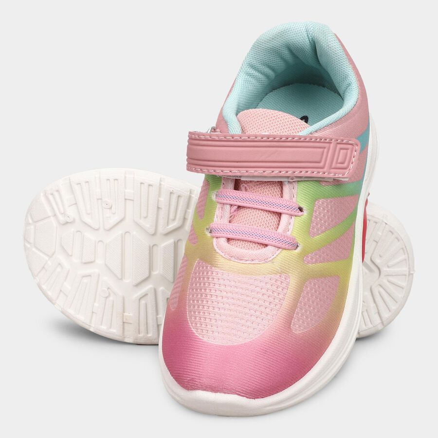 Girls Pink Velcro Casual Shoes, Pink, large image number null