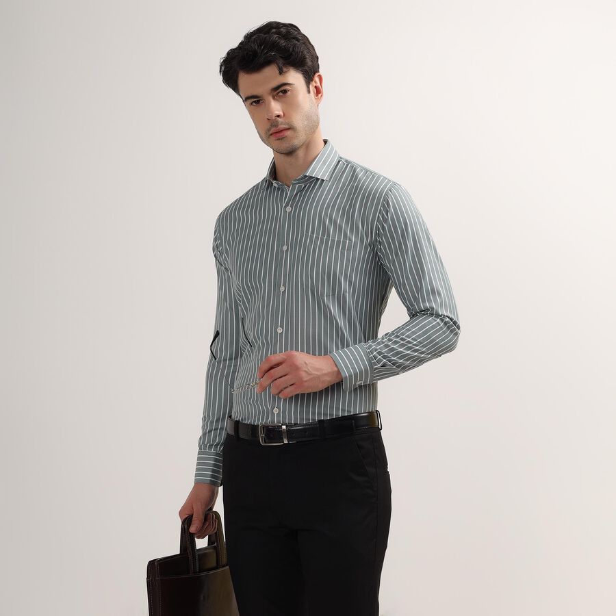 Men's Formal Shirt, Light Green, large image number null