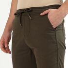 Men's Olive Green Slim Fit Jogger Trousers, Olive, small image number null