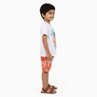 Boys' White Cotton Round Neck Graphic Baba Suit, सफ़ेद, small image number null
