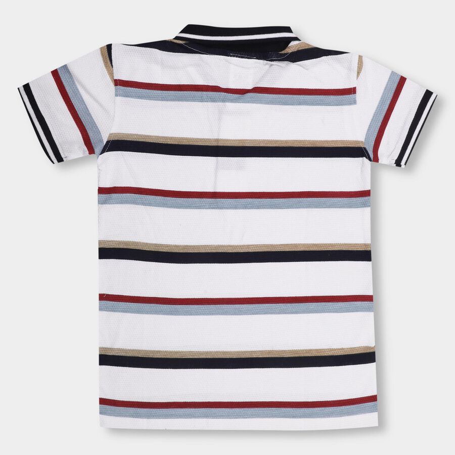 Boys' 100% Cotton Half Sleeves T-Shirt , White, large image number null