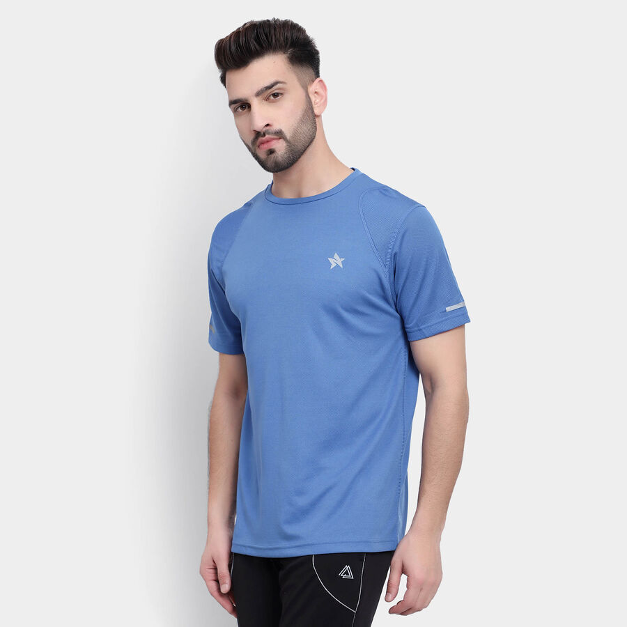 Round Neck T-Shirt, Mid Blue, large image number null