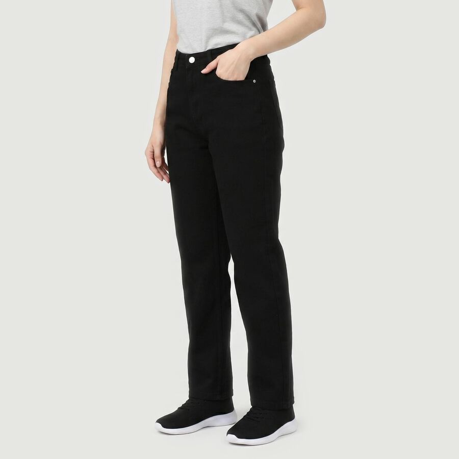 Women's Black Regular Fit Classic Jeans, Black, large