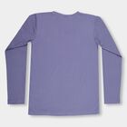 Boys' Purple Cotton Round Neck Casual T-Shirt, मध्यम नीला, small image number null