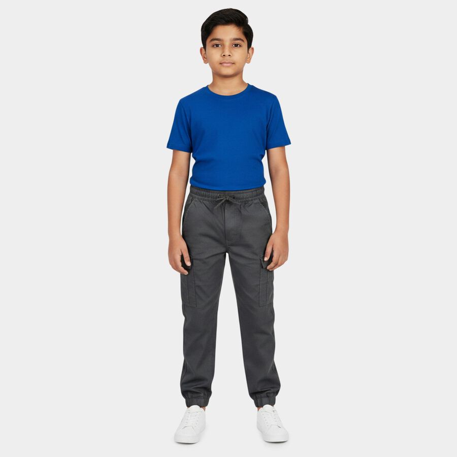 Boys' Trouser, गहरा ग्रे, large