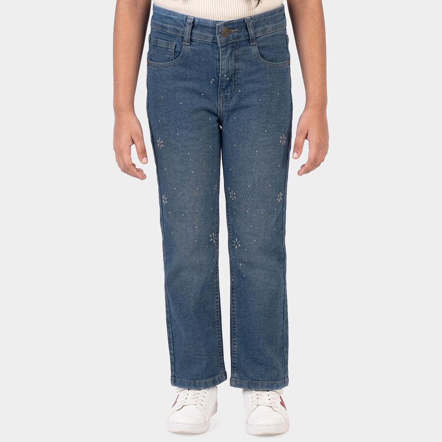 Girls' Jeans, Mid Blue, large