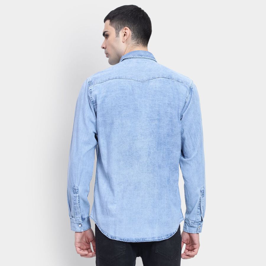 Men's 100% Cotton Casual Shirt, Light Blue, large image number null
