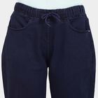 Washed High Rise Jogger Jeans, Dark Blue, small image number null